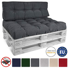 Beautissu Cuscino per spalliera di divani per bancali o Pallet Eco Style - 120x40x10-20cm Schienale per Divano - Grigio