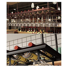 MFLASMF Hanging Upside Down Goblet Rack, Creative Wine Rack, Bar Counter Wine Rack, Wine Glass Rack, Wine Glass Rack (Color : Black, Size : 120 * 30cm)