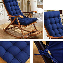 Yuly - Cuscino per sedia a dondolo, per sedie a sdraio, pieghevole, in vimini, 125 x 48 x 8 cm, colore: blu