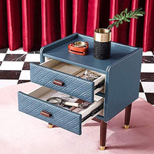 lqgpsx Comodino in Stile Nordico,Comodino Blu con Doppio cassetto,Armadio Piccolo,Comodino,Tavolo