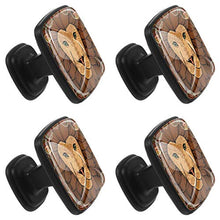 Animale leone Pomelli per Porta Set di 4 Pomelli per Mobili Manopole per Cassetti Cucina Armadio Vetro