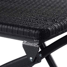 Relaxdays Sedia per Giardino Pieghevole in Ottica Rattan Modello Bastian, Nero, 2 Pezzi