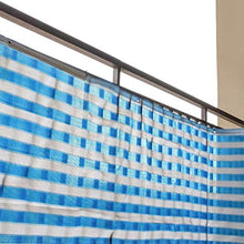 YZJL Steccati Protezione Anti-UV Traspirante antiruggine Occhielli Balcone recinto privato a Righe Ombrellone Parabrezza Deck Ombra Vela Scherma Giardino (Color : Blue, Size : 1.2x3m)