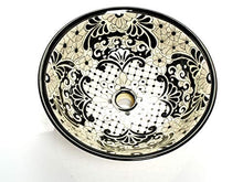 Serena Cerames - Lavabo in ceramica messicana, 40,5 x 15 cm, colore: nero