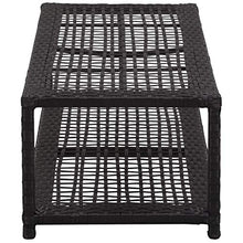 E E-NICES Scarpiera con Panchina Nera 80x40x30 cm in Polyrattan