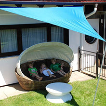KAISUN Tenda a Vela Triangolare,Tenda a Vela Parasole da Esterno Protezione Solare Anti Raggi UV con Corda Libera per Giardino Balcone Terrazza (4x4x4m,Cielo Blu)