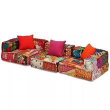 Festnight- Divano Letto Modulare/Poltrona Letto a 3 Posti in Tessuto Patchwork