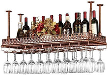 DJSMjbj - Portabottiglie da appendere al soffitto, altezza regolabile, in metallo, per calici da vino, stile retrò, decorazione per bicchieri di vino (dimensioni: 80 x 35 cm)