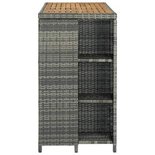 FAMIROSA Tavolo da Bar con Ripiani Grigio 120x60x110 cm in Polyrattan-3479