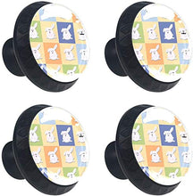 Diversi stati d'animo del coniglio. Facies di lepre Pomelli per Porta Set di 4 Pomelli per Mobili Manopole per Cassetti Cucina Armadio Vetro