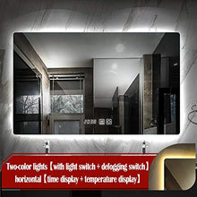 UWY Specchio da bagno Specchio da toeletta a LED Specchio da parete argento senza cornice Interruttore tattile + Interruttore antiappannante + Display tempo / temperatura (6000k luce bianca, 300