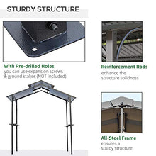 Gazebo da Giardino per Barbecue 240x150x250 cm con Tettuccio in Policarbonato Nero