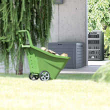 Prosperplast Woodebox - Baule da giardino, 190 litri, in plastica, colore: antracite, 78 x 43,3 x 55 cm, piccolo