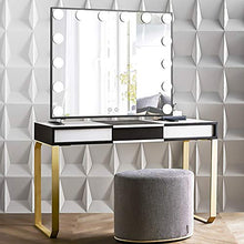 BEAUTME Hollywood Specchio da trucco con luci, Specchio da trucco grande con 14 lampadine a LED, alluminio Frame Table o Wall Mirror (Nero)