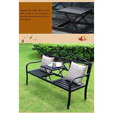 GaoF Panchine per Balcone all'aperto, panchine per terrazza con tavolini Regolabili, panchine per Il Tempo Libero in Metallo pressofuso, Adatte per Balcone/Veranda/Ponte (con Cuscini e Cuscini)