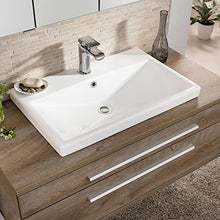 Fackelmann - Set di mobili da Bagno in Stile Rustico Marrone, con Specchio da Bagno a LED, 110 cm, 3 Pezzi