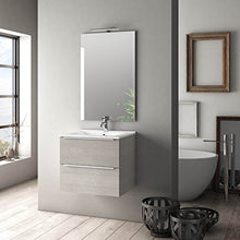 sodani Mobile da Bagno Sospeso con Lavabo Specchio e Lampada a LED Luna Yuta