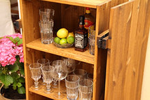 Mobile bar vintage stile shabby chic legno massello noce