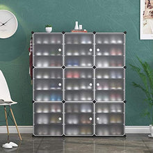 XWZH Cabinet Scarpe da Polvere Armadio di plastica Cubetti di stoccaggio ad Incastro per Vestiti, Modelli Decorativi traslucidi, Elegante Bianco e Nero (9 cubo)