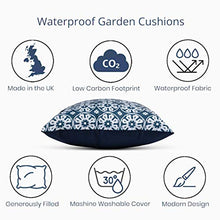 Celina Digby® Cuscino da giardino impermeabile per esterni, in fibra cava, dimensioni 43 x 43 cm, colore blu