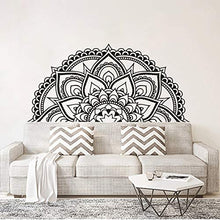 Adesivo da parete con mezza mandala, decorazione per camera da letto, testiera in stile marocchino, motivo mandala, formato A2, 87 x 42 cm
