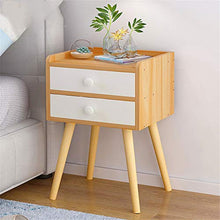 Comodino Moderno con tavoletta Laterale, Comodino da Notte, Gambe Piccole, cassetto in Legno, Giallo e Bianco 33 * 29 * 54cm Bianco