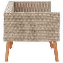 FAMIROSA Divano da Giardino a 2 Posti con Cuscini in Polyrattan Beige