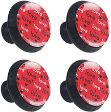 Nero Bianco Amore Cuore Rosso Pomelli per Porta Set di 4 Pomelli per Mobili Manopole per Cassetti Cucina Armadio Vetro