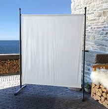 QUICK STAR Paravento da Giardino 150 x 190 cm Divisorio in Tessuto Balcone Protezione della Privacy Bianco