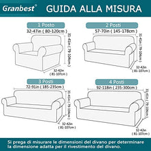 Granbest Copridivano Elasticizzato 3 posti Elegante Fodera Divano per Gatto Cani Mobili Coperture Lavabile Tessuto Jaquard (3 Posti, Nero)