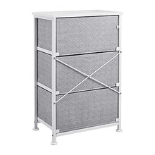Amazon Basics - Cassettiera per l’armadio, 3 cassetti in tessuto, colore: bianco