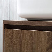 Kiamami Valentina MOBILE BAGNO SOSPESO EFFETTO LEGNO NOCE SCURO 120CM E SPECCHIO A FILO | SIENA