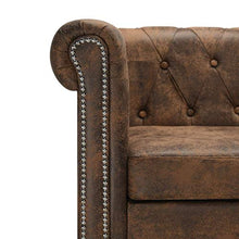 Festnigh Divano Chesterfield Moderno Angolare a L in Pelle Artificiale Marrone/Nero/Bianco