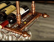 lanying Portabottiglie Portabicchieri pensile,Porta Bicchiere da Vino a soffitto, Porta Bicchiere e portabottiglie-Bronzo_60 * 30 cm