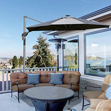 Outsunny Ombrellone a Braccio per Esterno, Giardino o Terrazza con Luci a LED e Angolazione Regolabile, Grigio