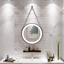 Specchio Oro/Black Frame Bagno a Muro LED Touch con Hotel Luminoso Illuminato Trucco Decorativo Rotondo 40 cm 50cm 60cm 70cm 80cm-Nero_80 cm. Evolutions
