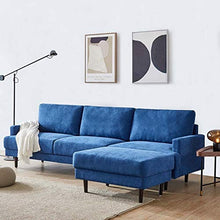 Divano L Forma a 3 posti Divano Moderno Tessuto con ottomano RongGu (Color : Color2)