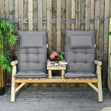 Set 2 Cuscini per Poltrona da Giardino 50x129x9 cm in Poliestere Grigio Scuro