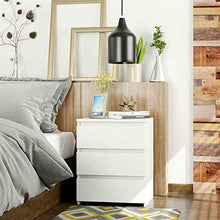 WSZMD Bianco Moderno Comodino da Letto del Comodino Comodino con 3 Cassetti di Stoccaggio Mobili da Camera da Letto, Comodino