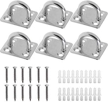 Eye Piastra in Acciaio Inossidabile, BESTZY 6 Pezzi Piastra con Occhiello Ovale Piastra con Anello di Ancoraggio Ganci da Soffitto per Sartiame Barche Hardware di Coperta