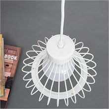 E27 Vintage Sospensione Gabbia Metallo Retrò Lampada a Sospensione Soffitto Gabbia Lampada in Stile(Bianco)