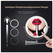 Specchio, Specchio da Bagno con luci a LED a Parete, Specchio per Il Trucco di vanità Touch Screen con ingrandimento 10x, Specchio da Barba Girevole a 360 ° ed Estensibile, Specchio cosmetico per Spa