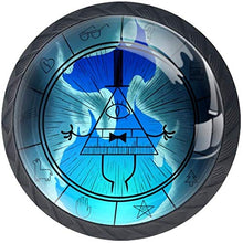 Bill Cipher Wheel Zodiac Pomelli per Porta Set di 4 Pomelli per Mobili Manopole per Cassetti Cucina Armadio Vetro