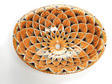 Leya - Lavabo ovale da incasso in ceramica Talavera messicana, colore: Arancione