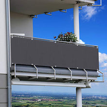 Aufun - Telo in PVC per balcone, 600 x 90 cm, con occhielli e cordoncino, protezione antivento senza viti, parasole per balcone, impermeabile (antracite)