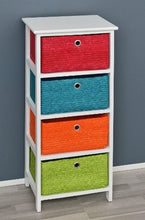 ts-ideen GmbH Mobiletto Bianco con Quattro ceste in Arancio, Verde, Blu e Rosso. Nuovo