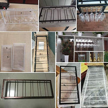 DJSMjbj Portabicchieri da vino con finitura in ferro da appendere, per bar, cucina, facile da installare (dimensioni: 3 file)