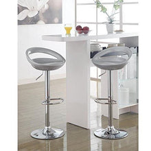 Vendideur Pro - Set di 4 sgabelli da bar regolabili in plastica ABS grigia, altezza regolabile su manico 84-104 cm