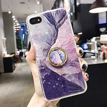 Suhctup Compatibile con Samsung Galaxy S9 Plus / S9+ Custodia in Slim Morbido Silicone TPU,Marmo Design con Glitter Brillantini Bling Cristallo Chiara Paraurti Protettiva Cover con Ring Kickstand -7