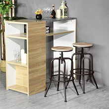 MEUBLE COSY tabouret de bar sgabello metallo rovere 39x39x69-77 cm